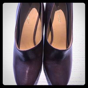 Nine West chocolate brown, platform heels